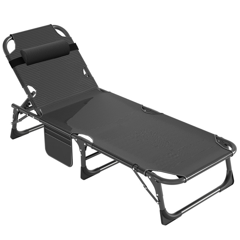 JTANGL 5Fold Lounge Chair, Adjustable 5Position Sleeping Chair with 2